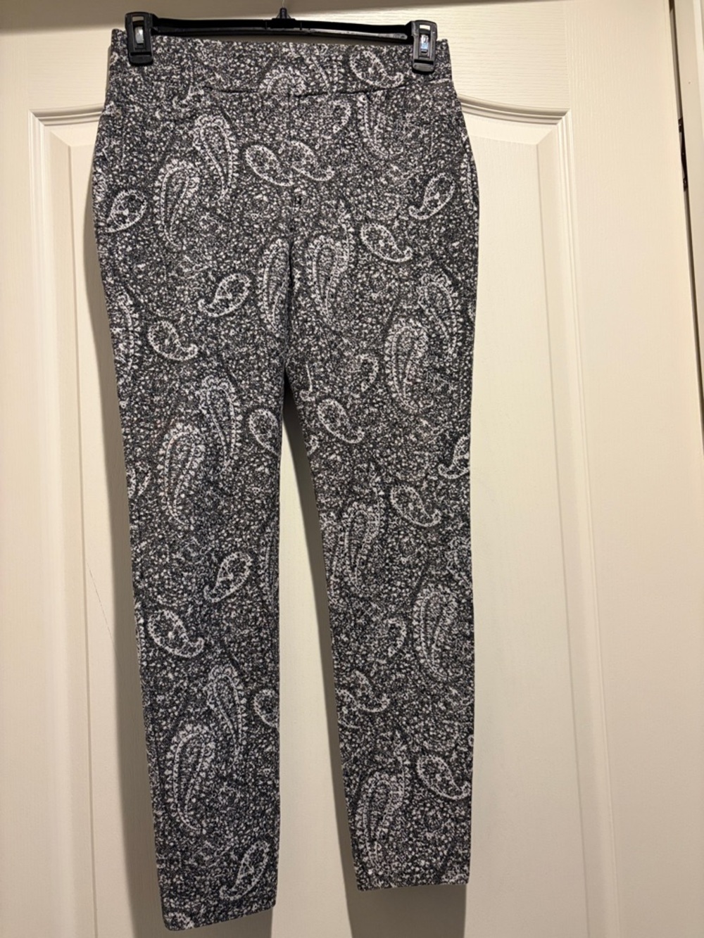 MICHAEL Michael Kors Black & White Paisley Straight Leg Pants